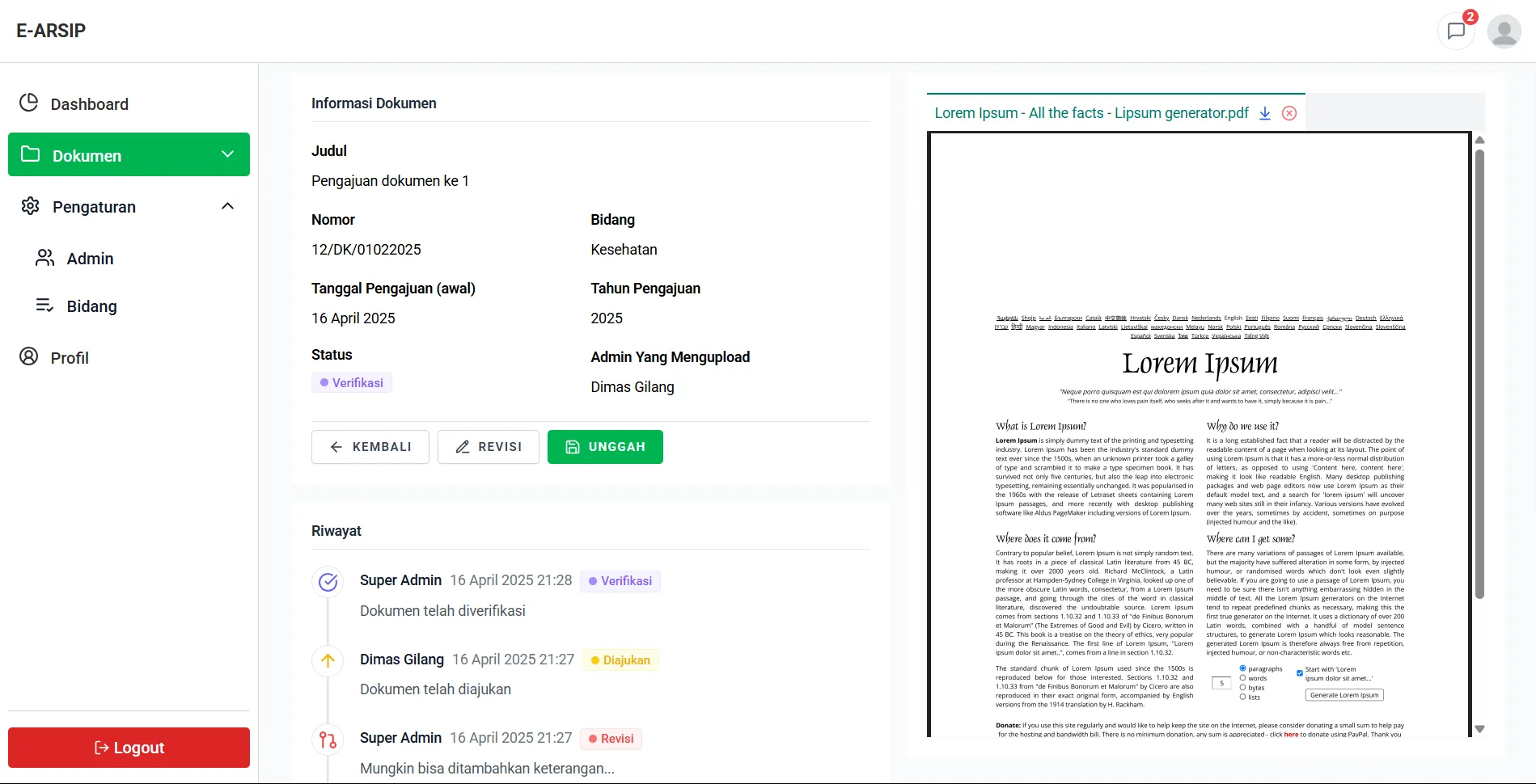Document's Status Tracker