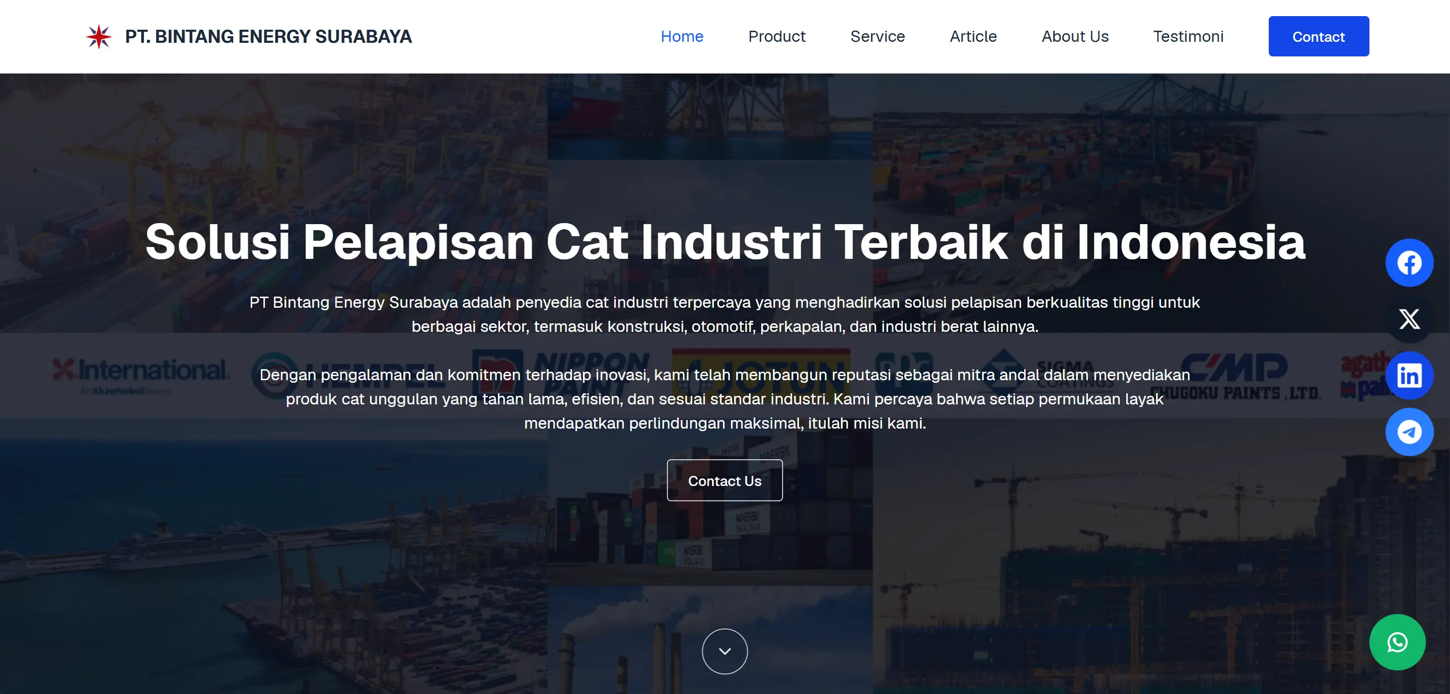CMS & Company Website – PT Bintang Energy Surabaya
